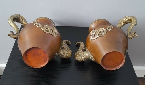 Antique Chinese Tibetan Copper & Brass Ceremonial Tea Pots - Picture 8 of 12