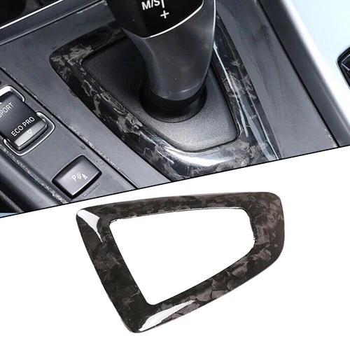 Real Forged Carbon Fiber Gear Shift Panel Cover Trim Kit for BMW F30 F34 GT - Bild 3 von 7