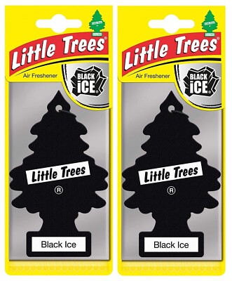 2x Magic Little Tree Air Freshener Black Ice Scent Fragrance