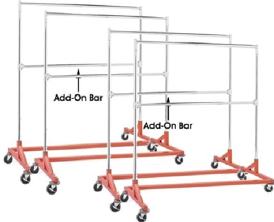 Only Hangers GR400EH Commercial Grade Double Bar Rolling Z Rack