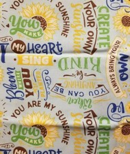 Reversible Adult sunflower words mask