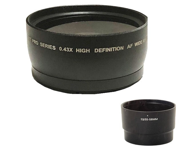 58mm Digital Wide Angle Lens for Canon PowerShot S5 IS S3 IS S2 IS