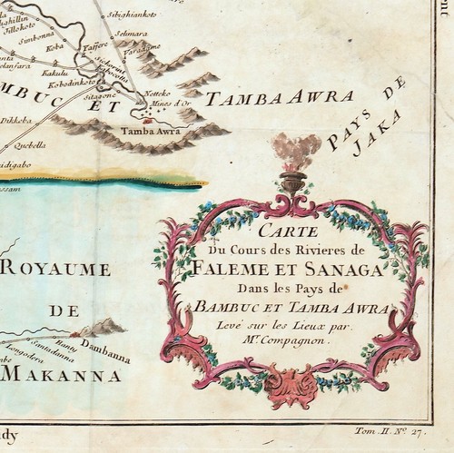 SENEGAL SANAGAL "Carte du Cours des Riviers de Faleme et Sanaga" 1740-60 BELLIN - Picture 5 of 7