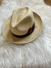 NWT Capas Headwear Fedora Panama Small Club Band Hand woven in Ecuador $225