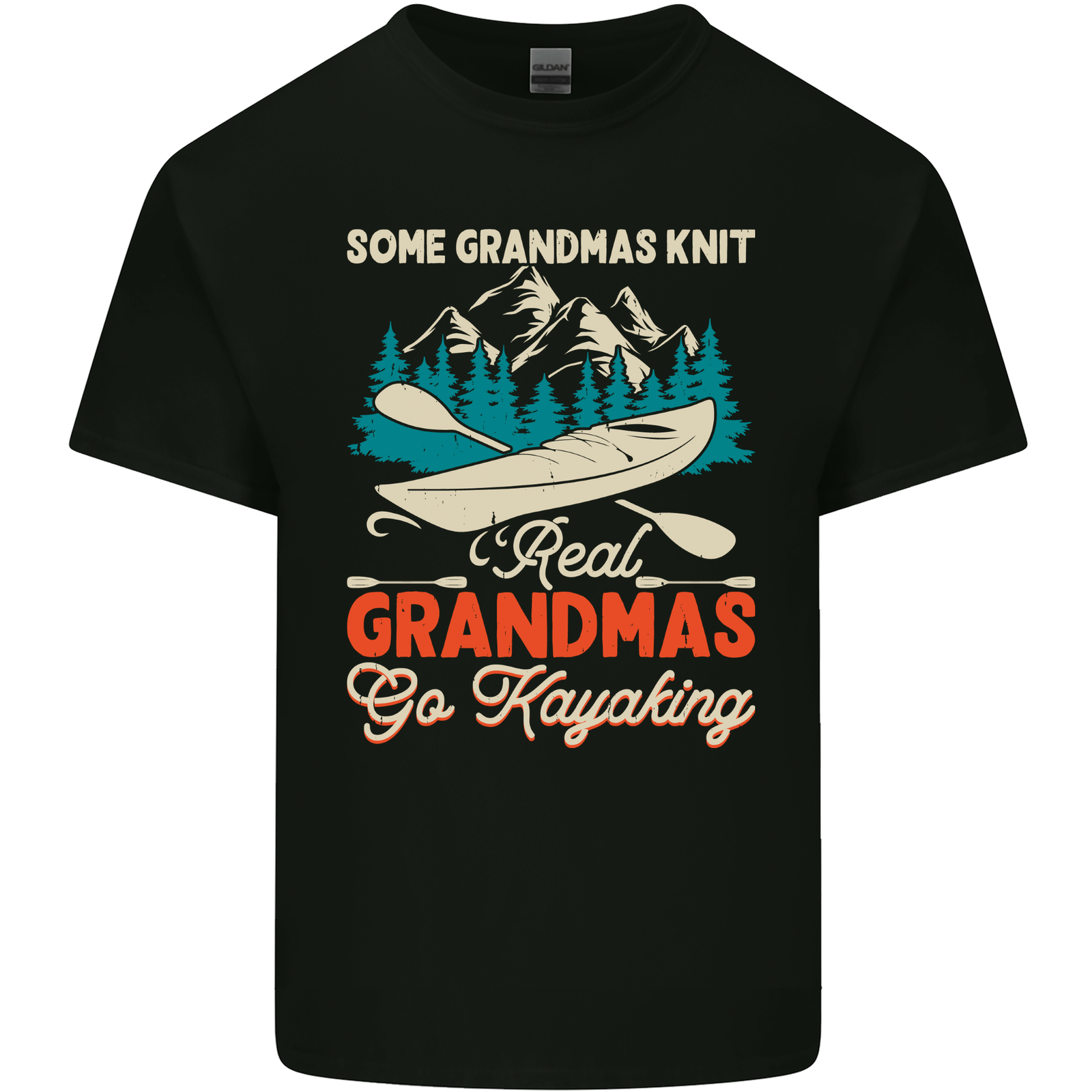 Real Grandmas Go Kayaking Funny Kayak Mens Cotton T-Shirt Tee Top