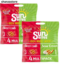 Walkers Sun Bites Snacks 2xMultipack Crisps Bags 24x25g Sour Cream & Sweet Chili