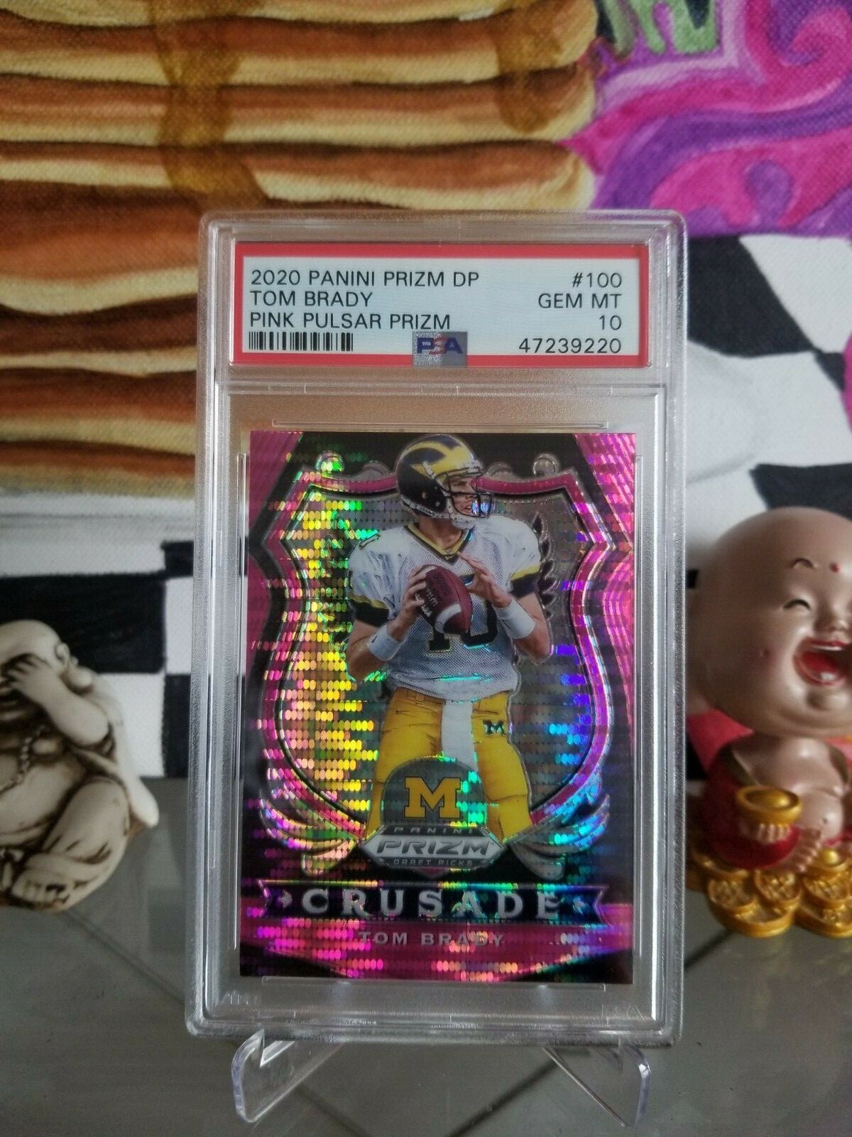 🔥🔥👀 2020 TOM BRADY PRIZM PINK PULSAR – CRUSADE WOLVERINE-PSA 10/10💎👀🔥