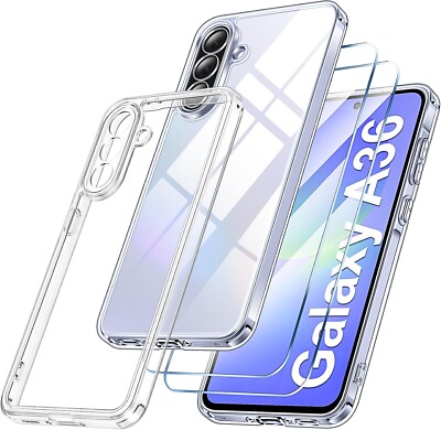 For Samsung Galaxy A36 5G Clear Phone Case Cover Protect Skin + Screen Protector | eBay For Samsung Galaxy A36 5G Clear Phone Case Cover Protect Skin + Screen Protector | eBay