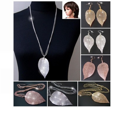 Vintage Holz Halskette Mit Blatt-Anhänger – Lange Statement-Kette Für Frauen, Geschenkidee