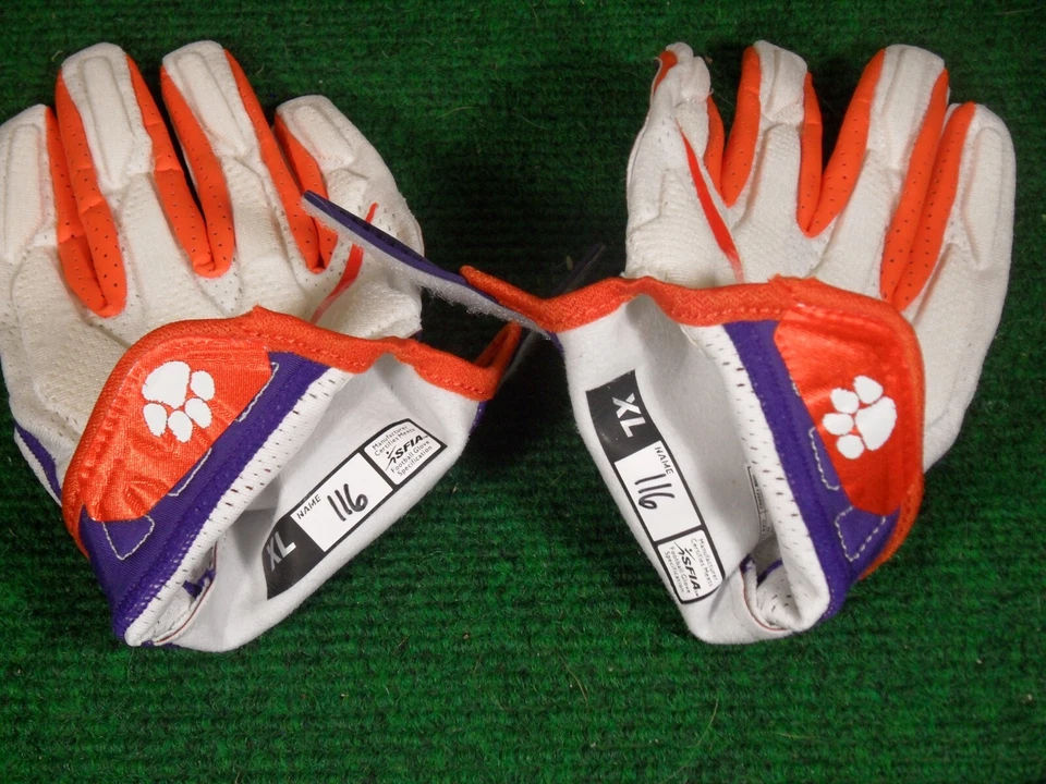 Nuevos guantes de fútbol americano Nike Clemson Tigers Team Issue Vapor Jet Knit Superbad Foto 2 de 2