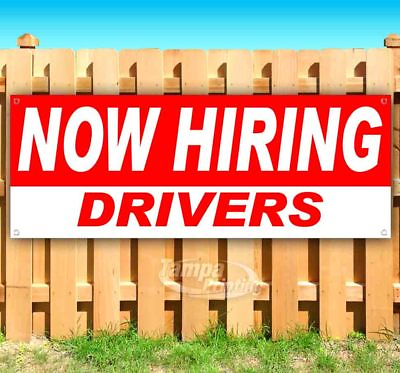 #ad NOW HIRING DRIVERS Advertising Vinyl Banner Flag Sign Many Sizes USA $21.15