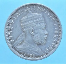 ETIOPIA MENELIK II 1/8 BIRR 1887 MONETE DA COLLEZIONE ARGENTO SILVER COIN 