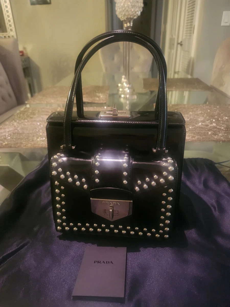 PRADA Leather Exterior Silver Bags & Handbags for Women for sale