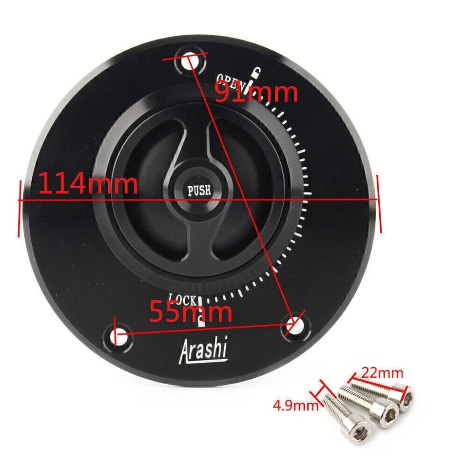 Fuel Gas Tank Cap Cover Fit Kawasaki NINJA ZX6R ZX10R ER-6F/N Z800 Z750 Z1000 - Изображение 2 из 4