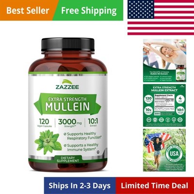 Extra Strength Mullein Leaf 10:1 Extract, 120  Capsules, 4  Supply, Verbascum...