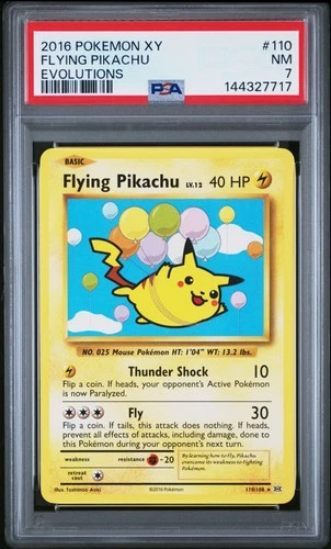 2016 POKEMON XY EVOLUTIONS #110 FLYING PIKACHU PSA 7