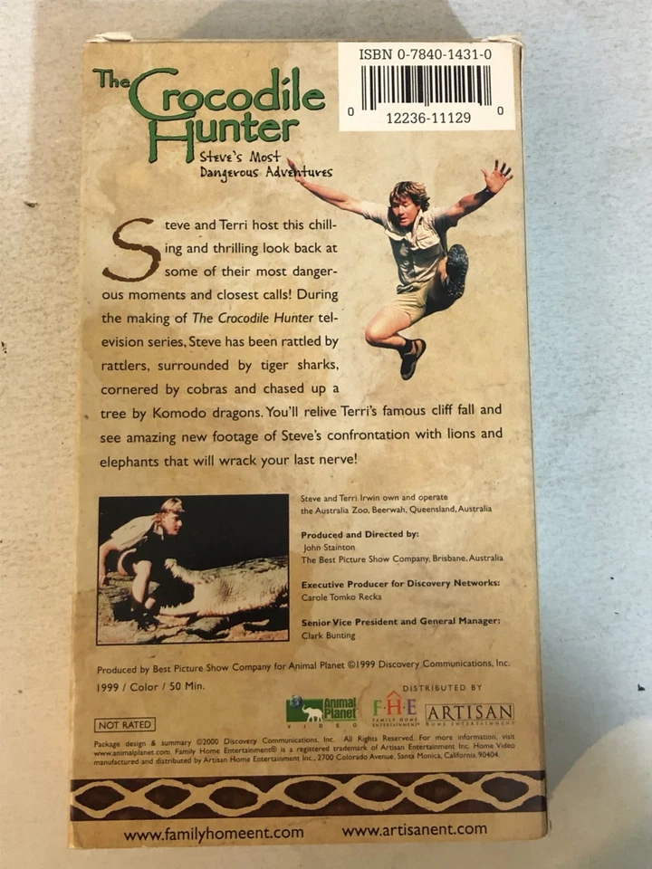 Crocodile Hunter VHS Tape Steve Irwin Steve's Most Dangerous Adventure - Image 2 of 3