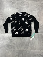 Maglione Off-White intarsiato maglia logo nero limitato