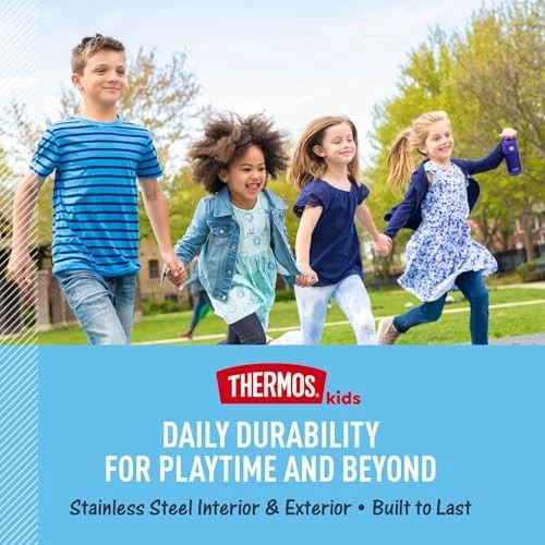 THERMOS FUNTAINER 12OZ KIDS WATER BOTTLE INSULATED STAINLESS STRAW - PINK/MULTI - Image 4 of 4