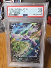 Pokemon TCG Lost Origin Aerodactyl V 180/196 Alt Art Holo PSA 9