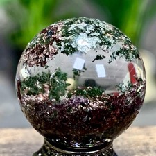 12G Natural Green Ghost Crystal Quartz Ball Crystal Sphere Mineral Specimen