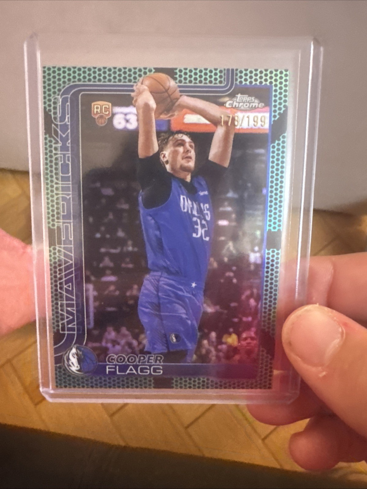 2025-26 Topps Chrome Basketball #251 Cooper Flagg Rookie Aqua Refractor /199 RC