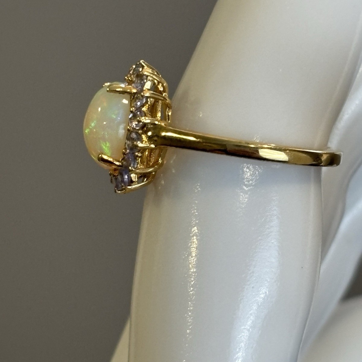 Solitaire Accents 3.37 Ct Tanzanite 925 Sterling Silver Gold  Tanzanite and gold vermeil (925 stamped) cocktail ring, size 8 main image 1