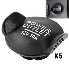5PCS Car Cigarette Lighter Replacement Power Outlet Button Cap Plug Dust Cover