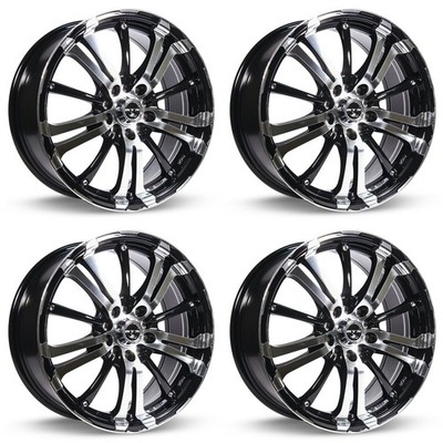 Set of 4 15in Black Alloy Wheel Rims for 2005+ Acura, RTX6FD0 15x6.5 5x100 ET40 