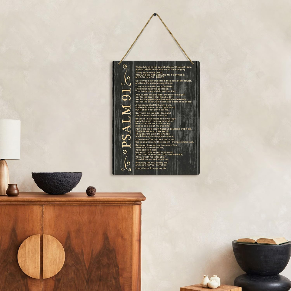 Psalm 91 Wooden Wall Sign, Inspirational Christian Scripture Art | eBay
