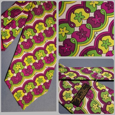 HERREN KRAWATTE (TIE) Vintage 70er EMILIO PUCCI Florence Made in Italy Neu!  Selten