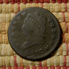 1810 CLASSIC HEAD LARGE CENT,  VG DET  ~  SOME MARKS, WEAR & POROSITY, FULL REV.
