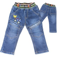 Jungen Kinderjeans Jeans Hose mit Fleece Gummibund Thermojeans Winterhose Bagger