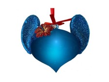Disney Stitch Aloha Glitter Ear Glass Ornament