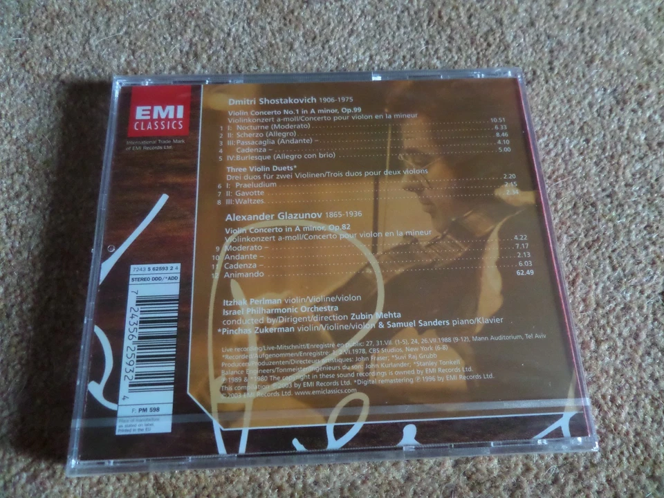 CD ALBUM NEW & SEALED EMI CLASSICS PERLMAN SHOSTTAKOVICH VIOLIN CONCERTO 1 & 3 - Image 2 of 2