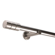 Gardinenstange auf Maß Edelstahl-optik 25mm Zylinder Wandträger