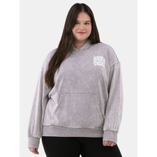 No Boundaries Womens Hoodie Size 2X Gray Crystal Wash Believe Yourself Graphic