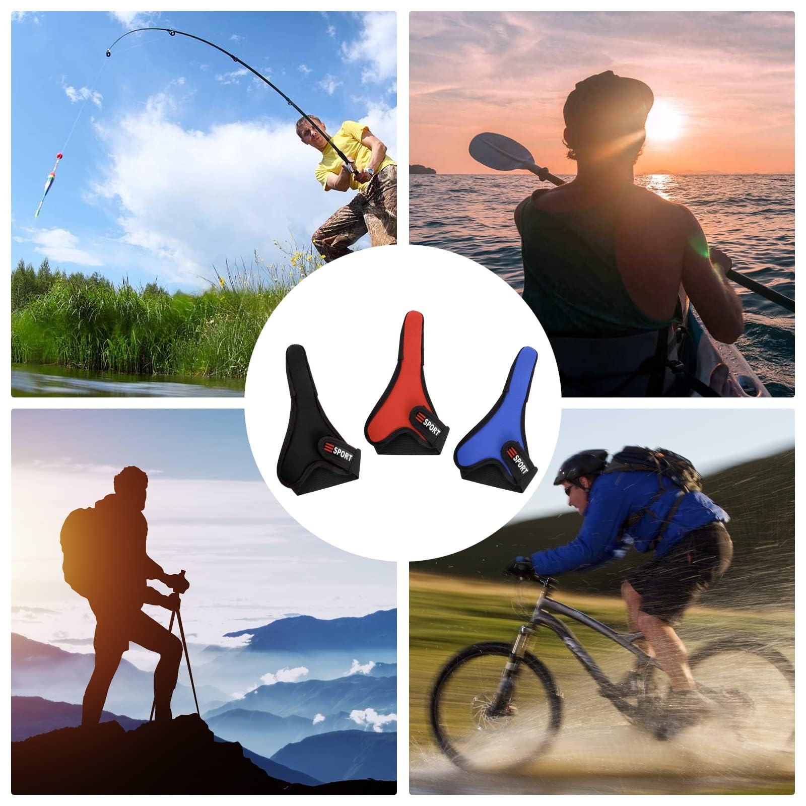 3 Pack Single-Finger Gloves Anti-Slip Neoprene Finger-Protectors for Outdoor