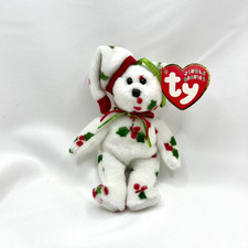 Ty Jingle Beanie Baby 1998 Holiday Teddy Ornament Holly MWMT