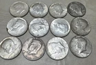 Kennedy Half Dollars 40% Silver Lot of 12 - 1964