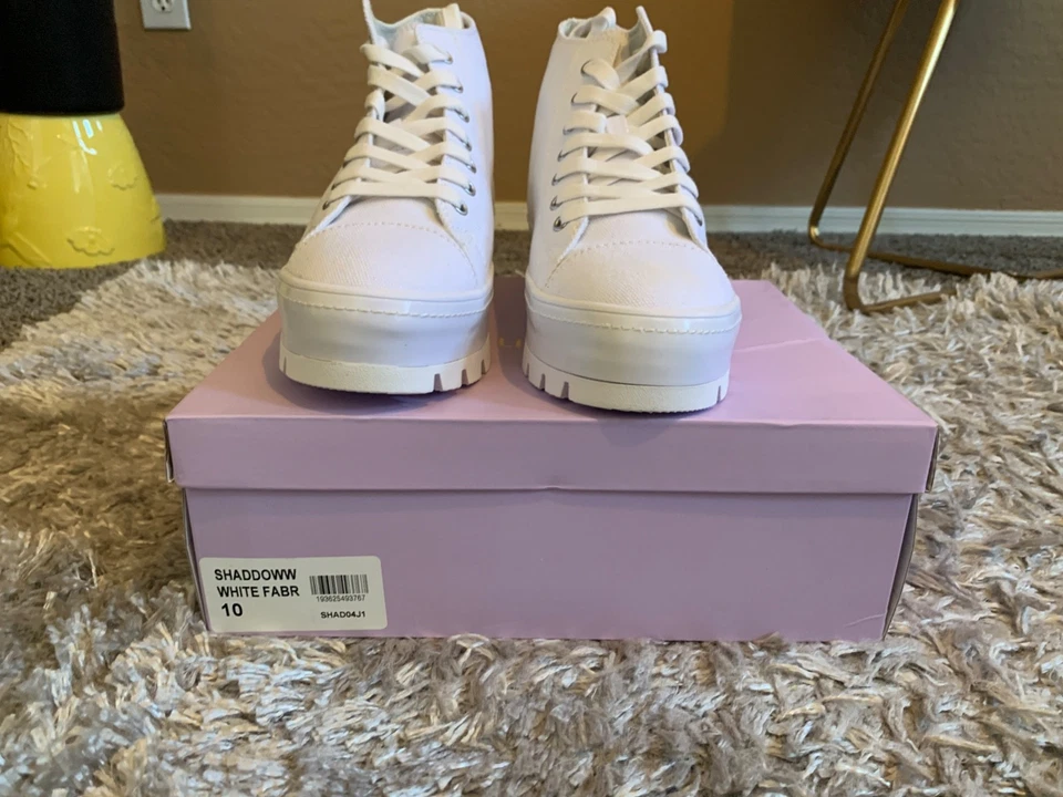 MADDEN GIRL Mujer Blanco Sombra Plataforma Zapatillas Altas EE. UU. 10 M Foto 2 de 4