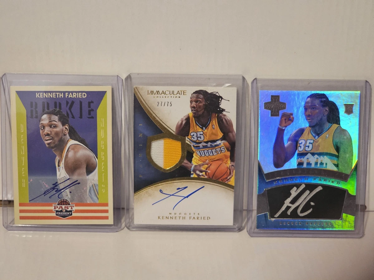 Kenneth Faried AUTO ROOKIE Lot (3 Cards) Immaculate 27/75, Innovative Ink