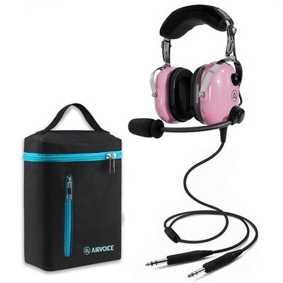 AIRVOICE Aviation Headset for Pilots with Mono Sound and Passive Noise Cancel...