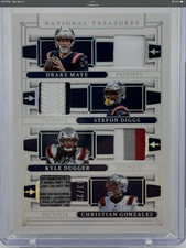 2025 National Treasures Drake Maye Diggs Dugger Gonzalez Quad Patch 13/25 Rare