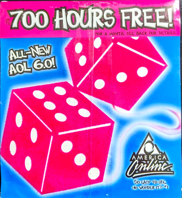 FUZZY DICE America Online Collectible / Install Disc AOL CD v6.0 Free Shipping!