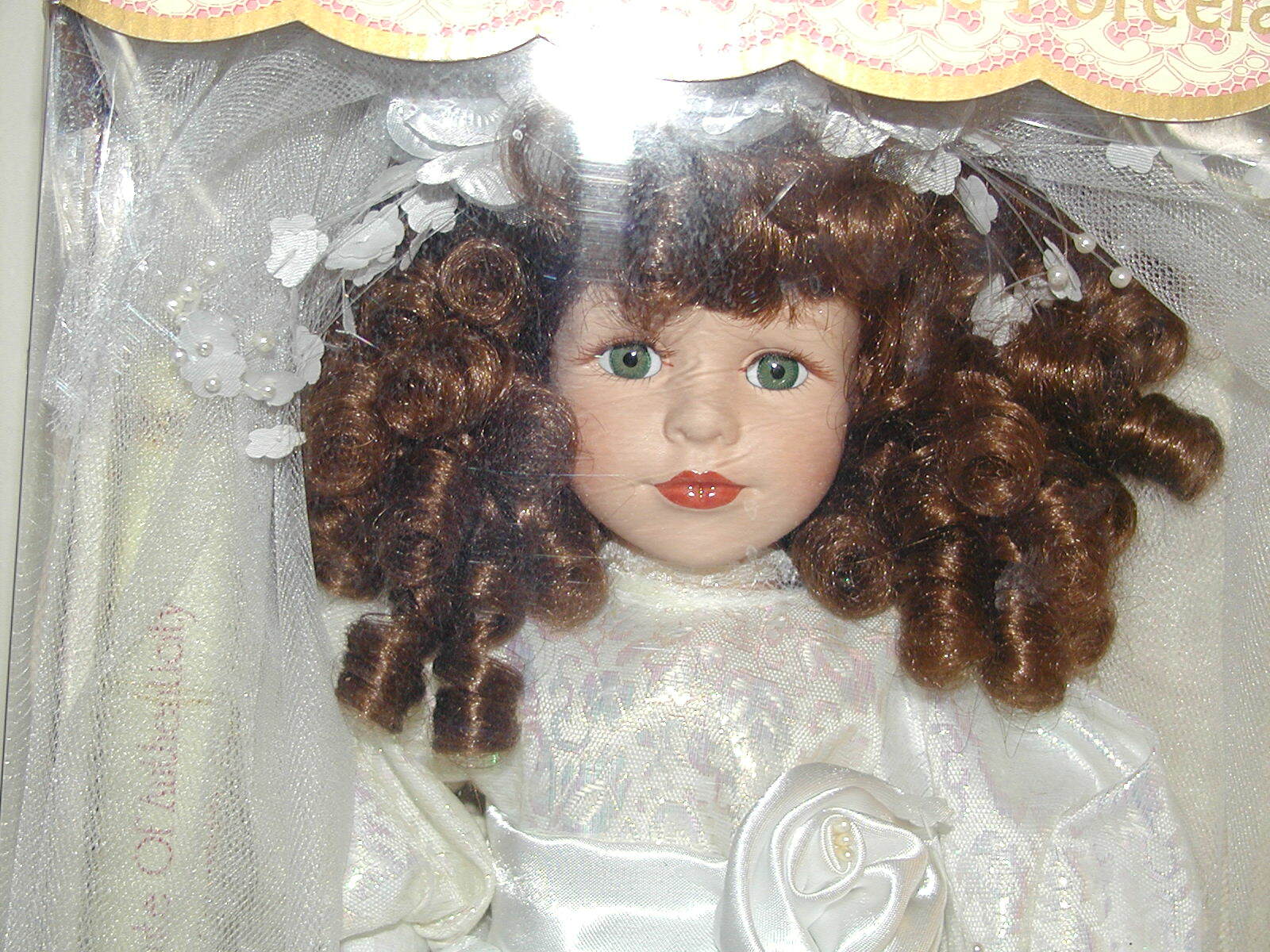 Vintage Collector's Choice Porcelain Bride Doll by DanDee 16in c1990s