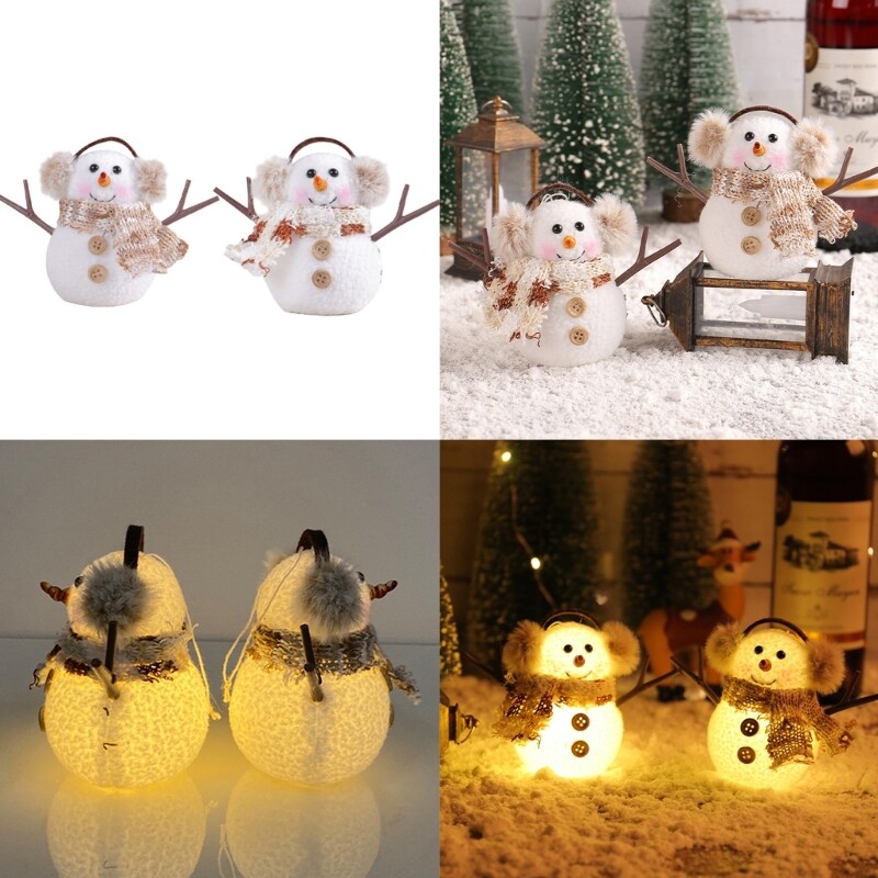 Cartoon Snowman Pendant Glowing Decor for Fireplaces Living Room