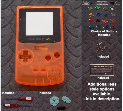 Nintendo Game Boy Color GBC Shell + Glass Lens + Buttons- Pick Shell Color! - Picture 15 of 25