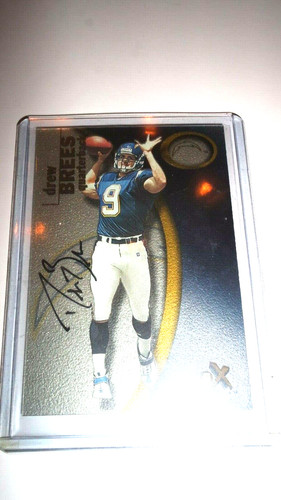 2001 E-X Drew Brees Autographed HARD SIGNED RC 34/125 RARE ROOKIE Beautiful Card