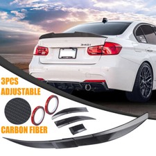 45-53 Adjustable Universal Car Fiber Look Rear Roof Lip Spoiler Tail Trunk Wing